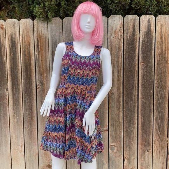 Desigual La Vida Chula Multicolored Sleeveless Dress Sz S - Picture 4 of 12